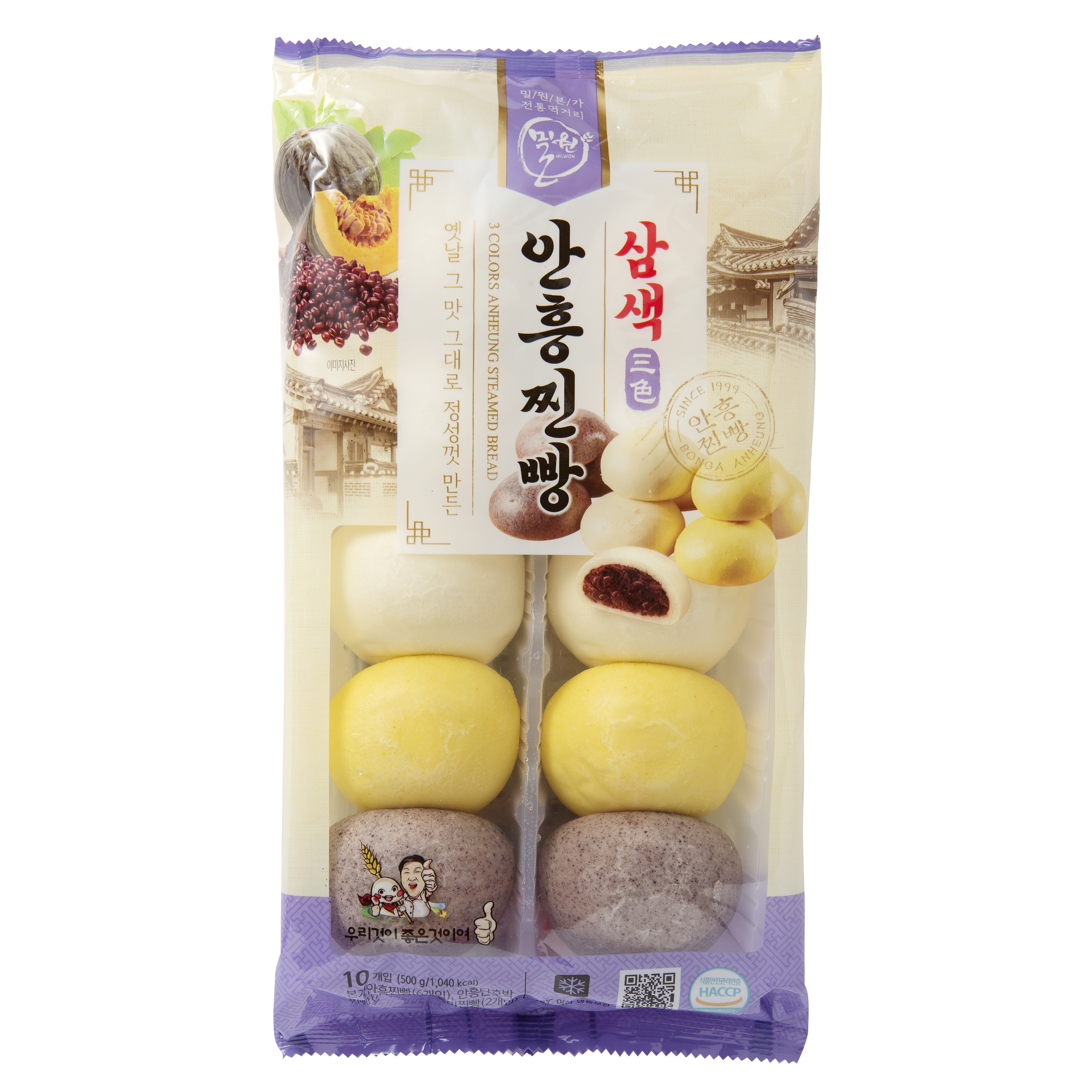 밀원본가 안흥찐빵 삼색트레이 500g (50g x 10개입) HACCP, 1개, 500g 11,000원