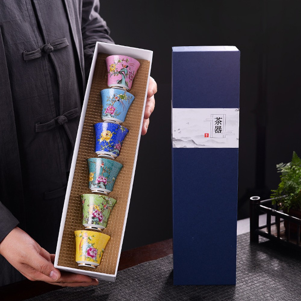 예쁜 전통 도자기 찻잔 다기잔 50ml 꽃 6P세트 선물용+그릿커머스Shop 48,010원