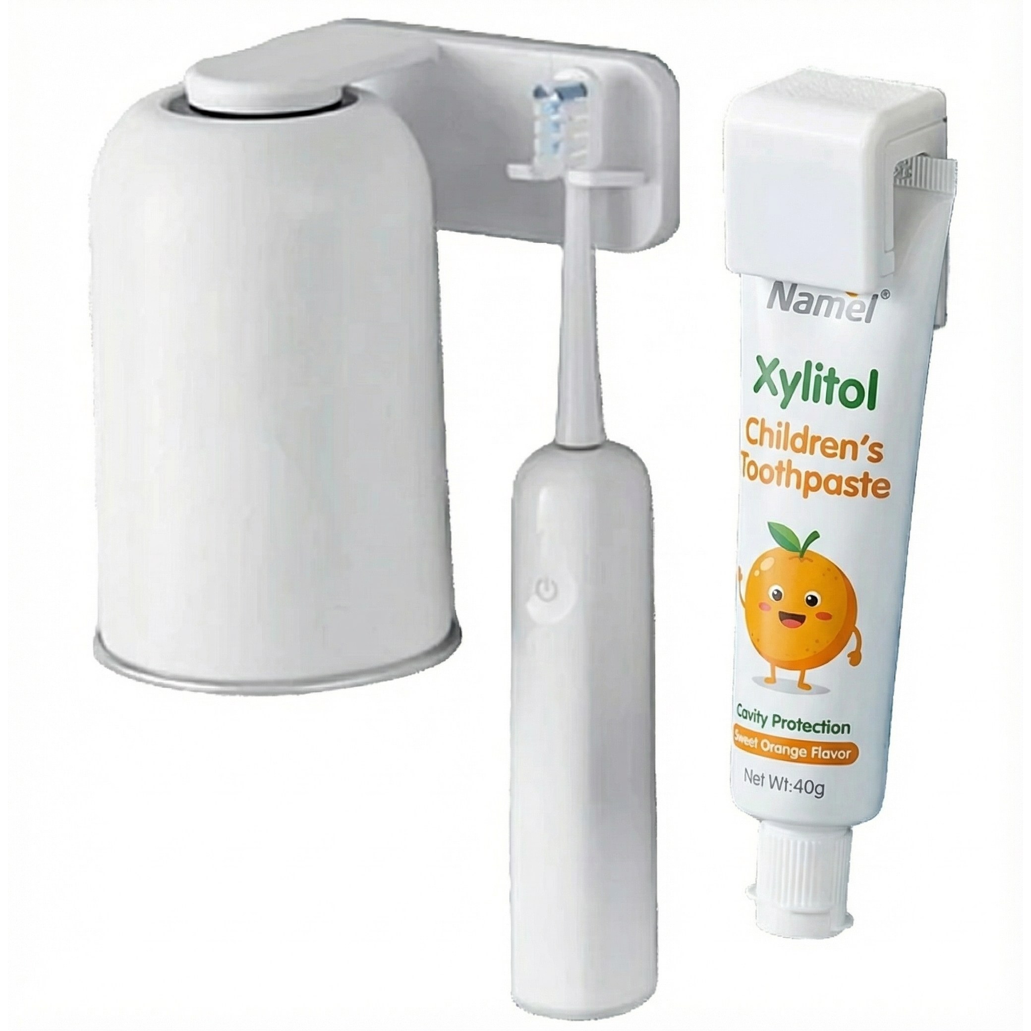 그린픽 물때없는 304 스텐 무타공 거꾸로 자석 양치컵 칫솔 치약 걸이 세트, 화이트 12,900원