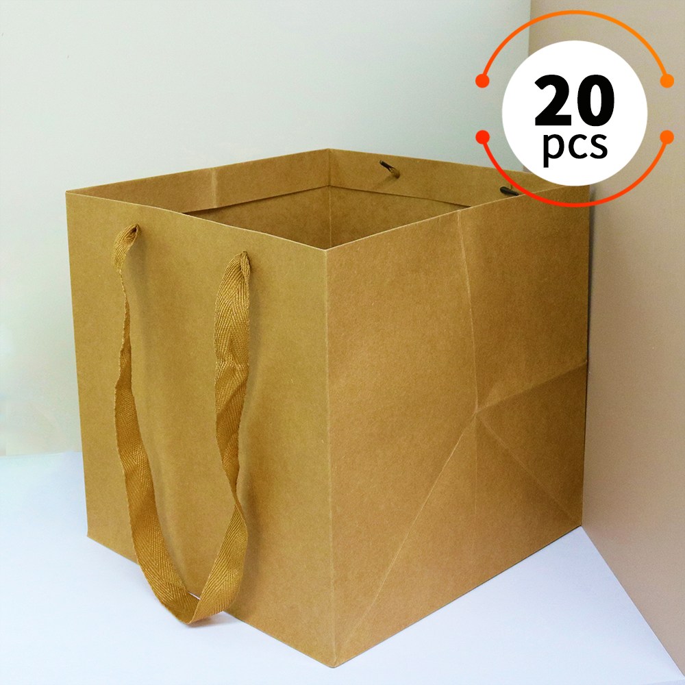 두꺼운 고급 종이쇼핑백 선물용 종이가방 무지 종이백 도시락 포장 쇼핑백 답례품 케이크 가방 20매 19,850원