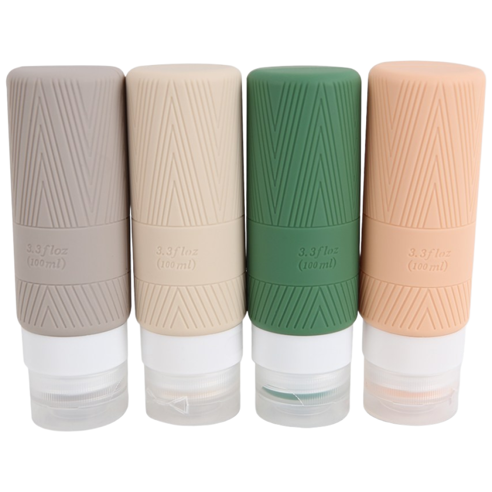 3중 안전캡 실리콘 튜브 여행용 공병 세트 기내용 리필용기, 1세트, 그린 9,900원