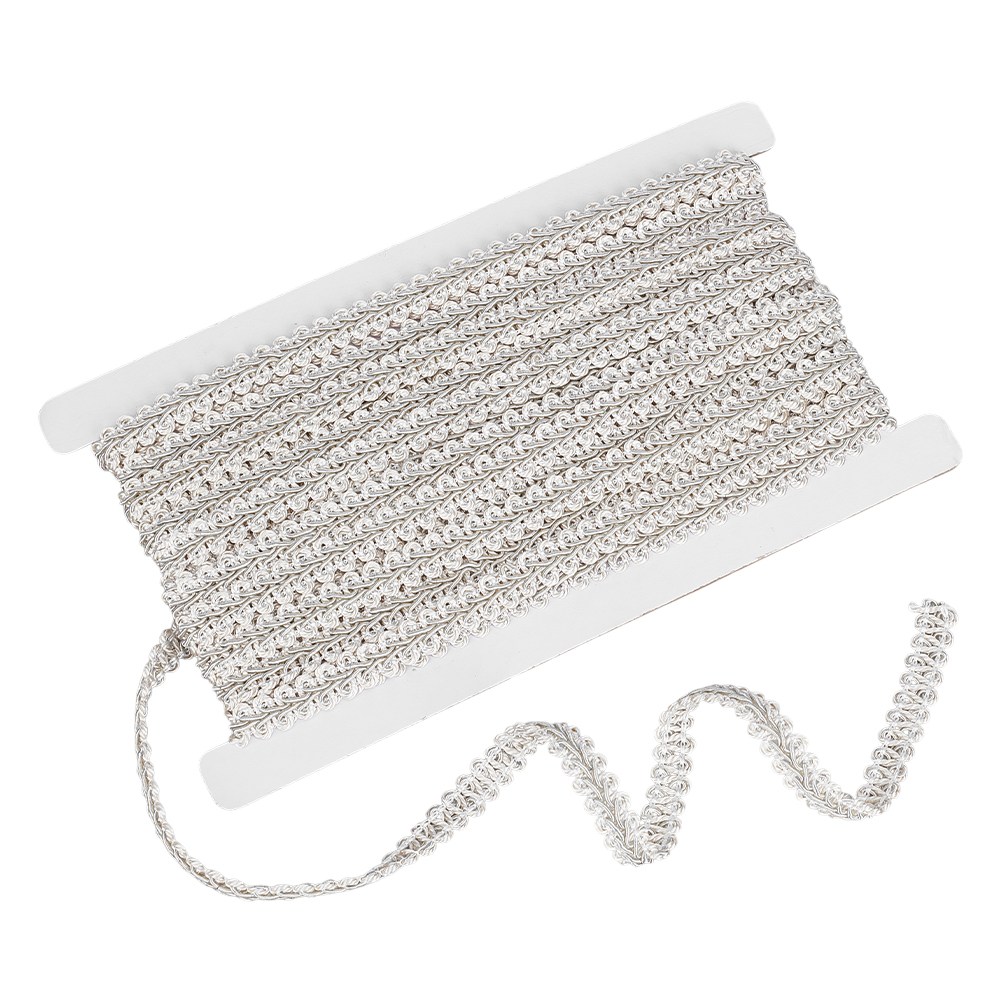 폴리에스터 지네 레이스 리본 DIY 니트 칼라 장식 실버색 1.3cm 14m, 실버 10,980원