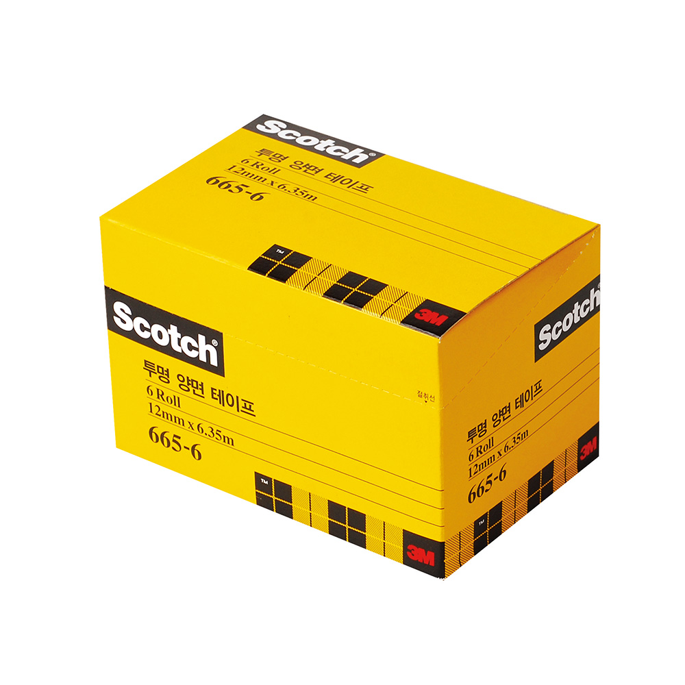 3M 투명 양면 테이프 리필 665R-6 오피스팩 12mm 얇은 선물 포장 1인치 테이프, 단품 11,840원