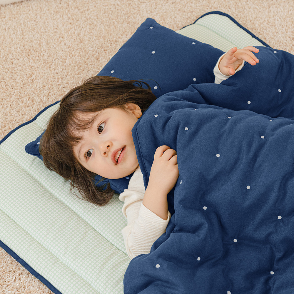 아이자리 크리미워싱 자수누빔 애착 어린이집 낮잠이불세트 일체형, 무무네이비 44,400원