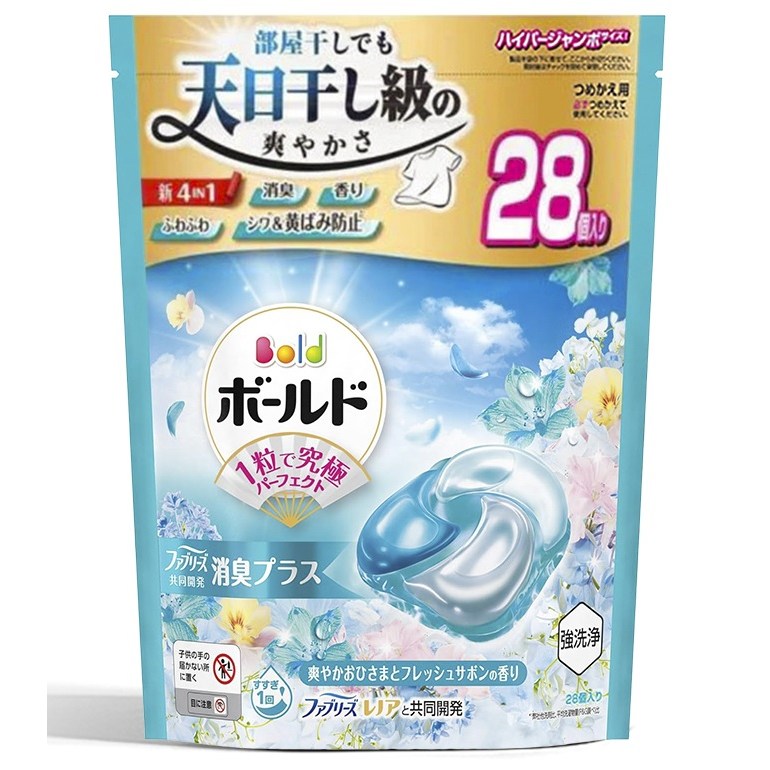 P&G 일본 다우니 보르도 캡슐세제 겔볼 섬유유연제 +세제 4 in 1 프레시 플라워 사본향 28볼 18,900원