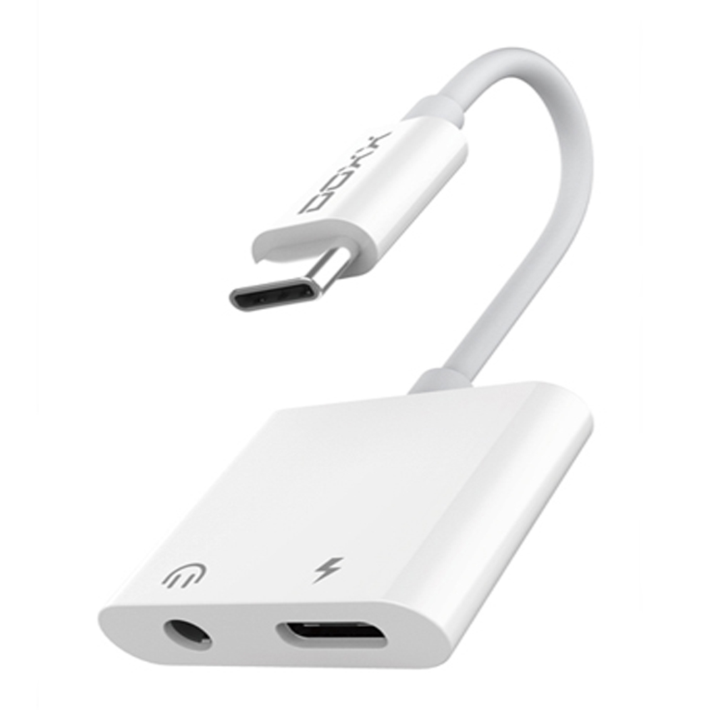DOXX USB C to 3.5mm + C타입 충전 듀얼젠더 DX-GD100, 13cm, 화이트, 1개 9,940원