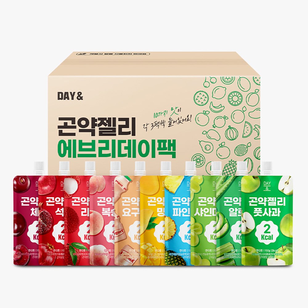 데이앤 저칼로리 곤약젤리 에브리데이팩 10가지맛, 30개, 150g 23,540원