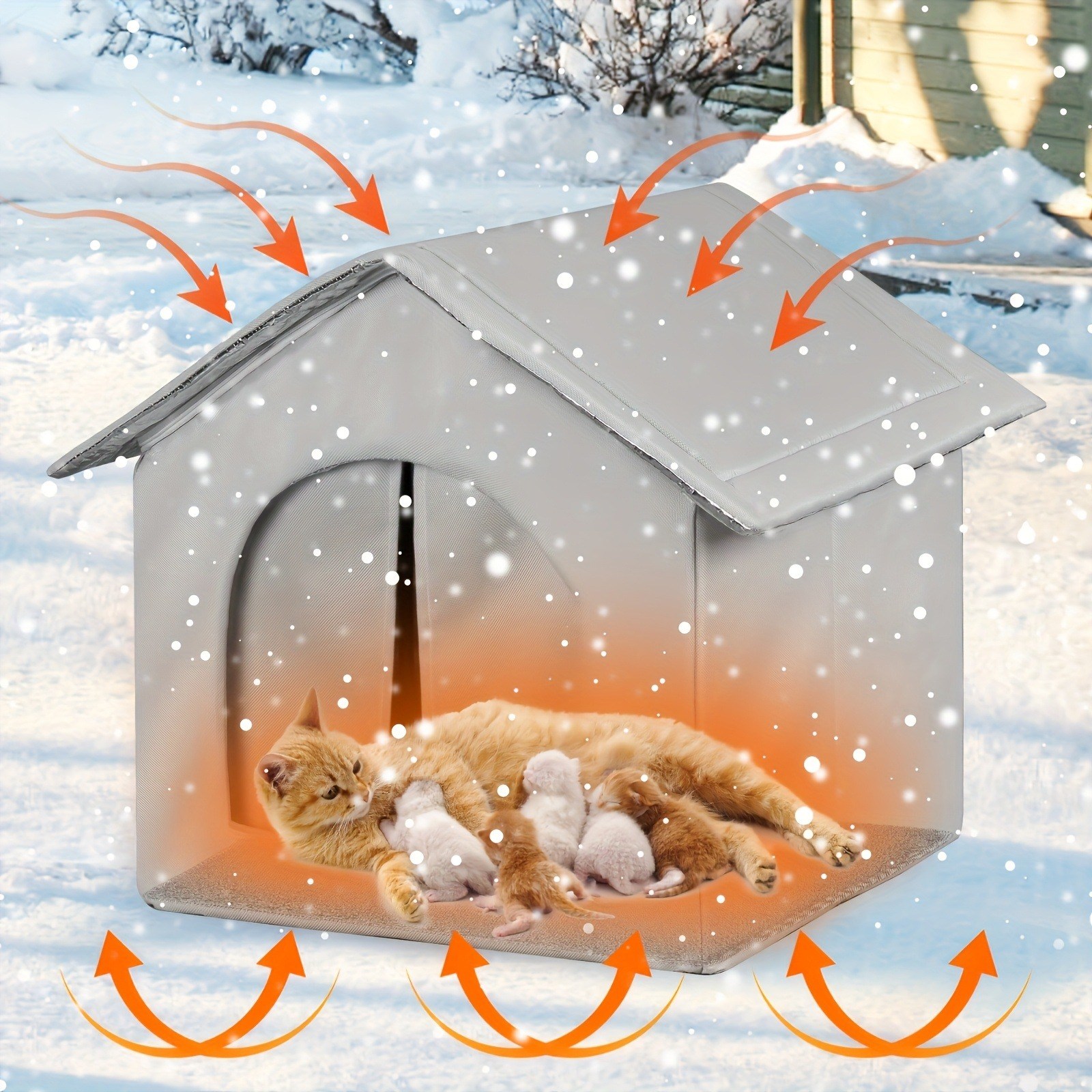 [방풍방수] 고양이 집 야외 보온 길고양이 겨울집 숨숨집, 1개, 그레이 18,900원