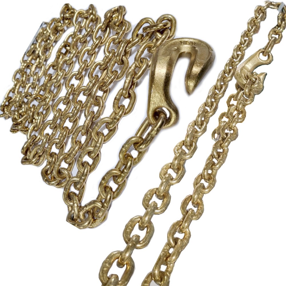 낙줄 낙하산체인 1.6톤 하중 7.1mm x 2.7미터 특강체인 고하중쇠사슬 인양 하역 고정체인 견인후크 포함체인, 1개, 고강도 합금강 18,500원