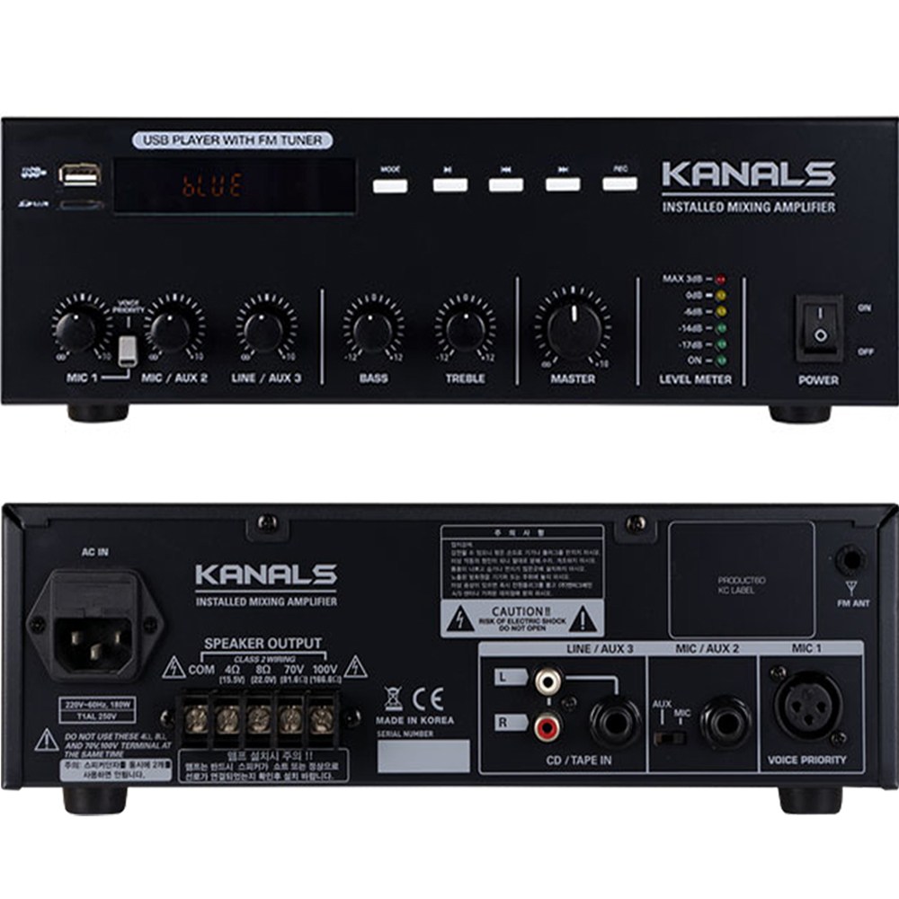 카날스 전관방송 하이앰프 BKH-100 100W 블루투스/USB/MP3 녹음 공장 사무실 각종 매장용, SM 607,600원