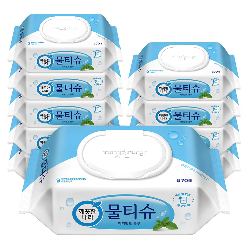 깨끗한나라 페퍼민트 물티슈 캡형 12,110원