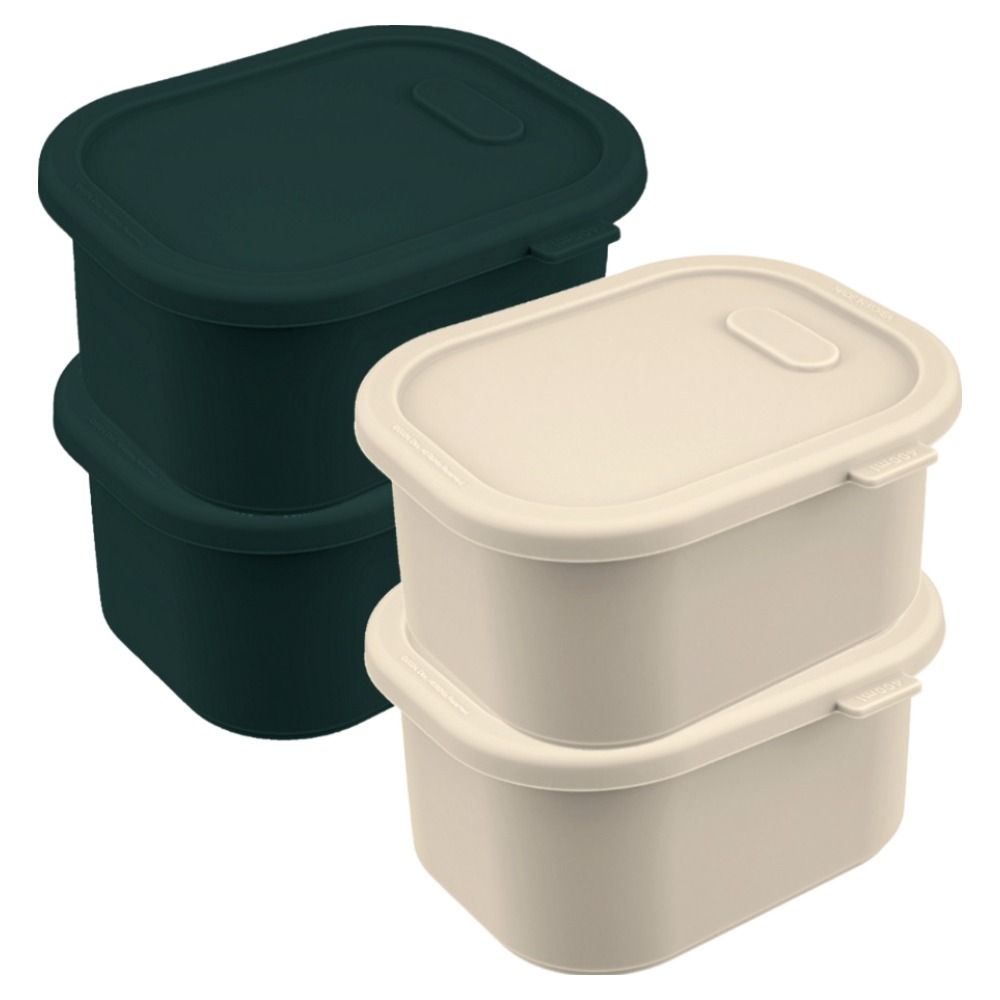 디아르 플래티넘 실리콘 돌체 밀폐 냉동밥 보관용기 2종 x 2p 세트, 1세트, 다크그린 400ml 2p + 아이보리 400ml 2p 32,700원