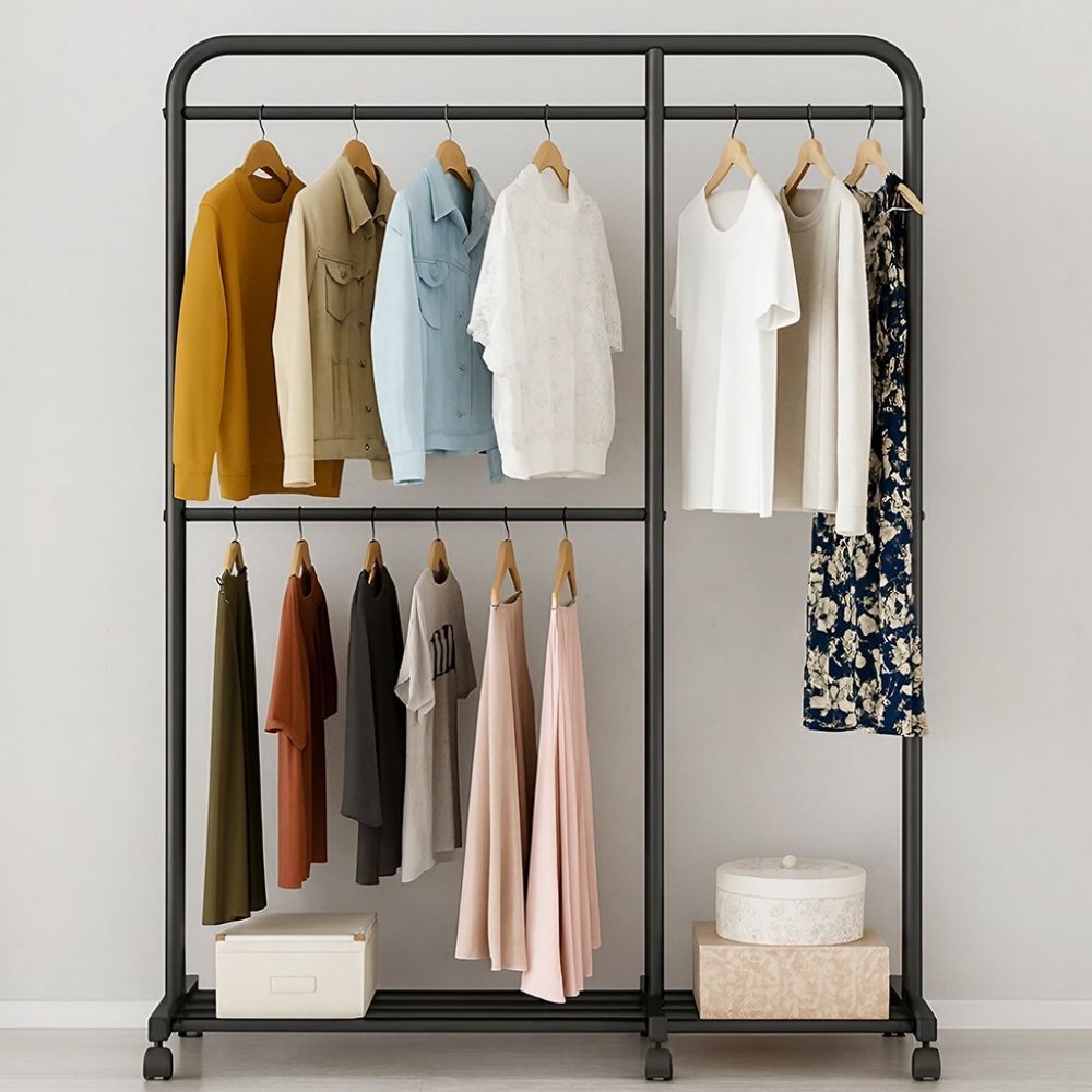 라온프리 튼튼한 이동식 2단 행거 18,000원