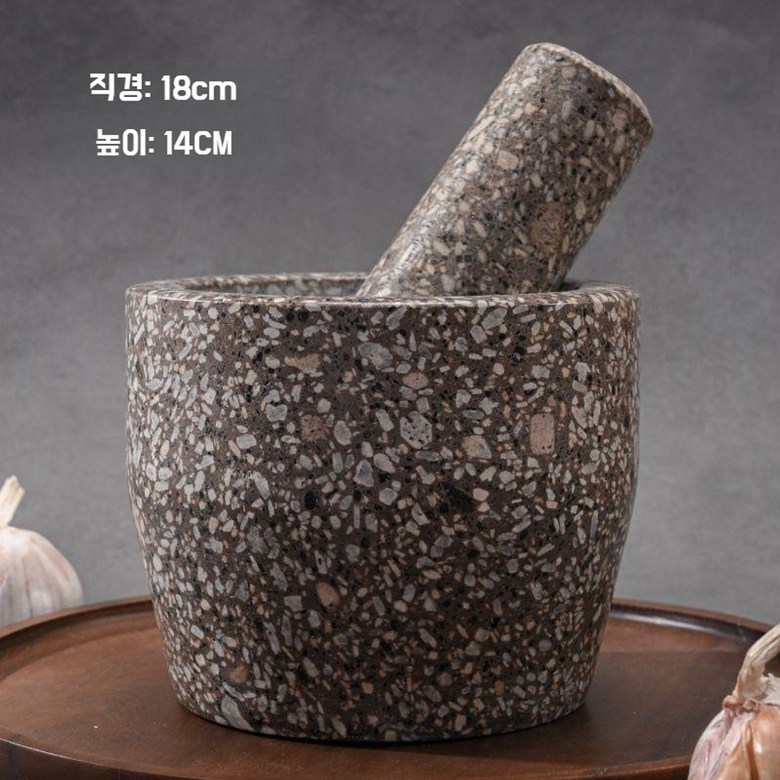 로로랜디 일본식 미니 절구 전통 소형 깨 돌 약 옥돌 마늘 빻개 다지기 갈기 통 가정용 마늘 빻기 차, 1개 45,800원