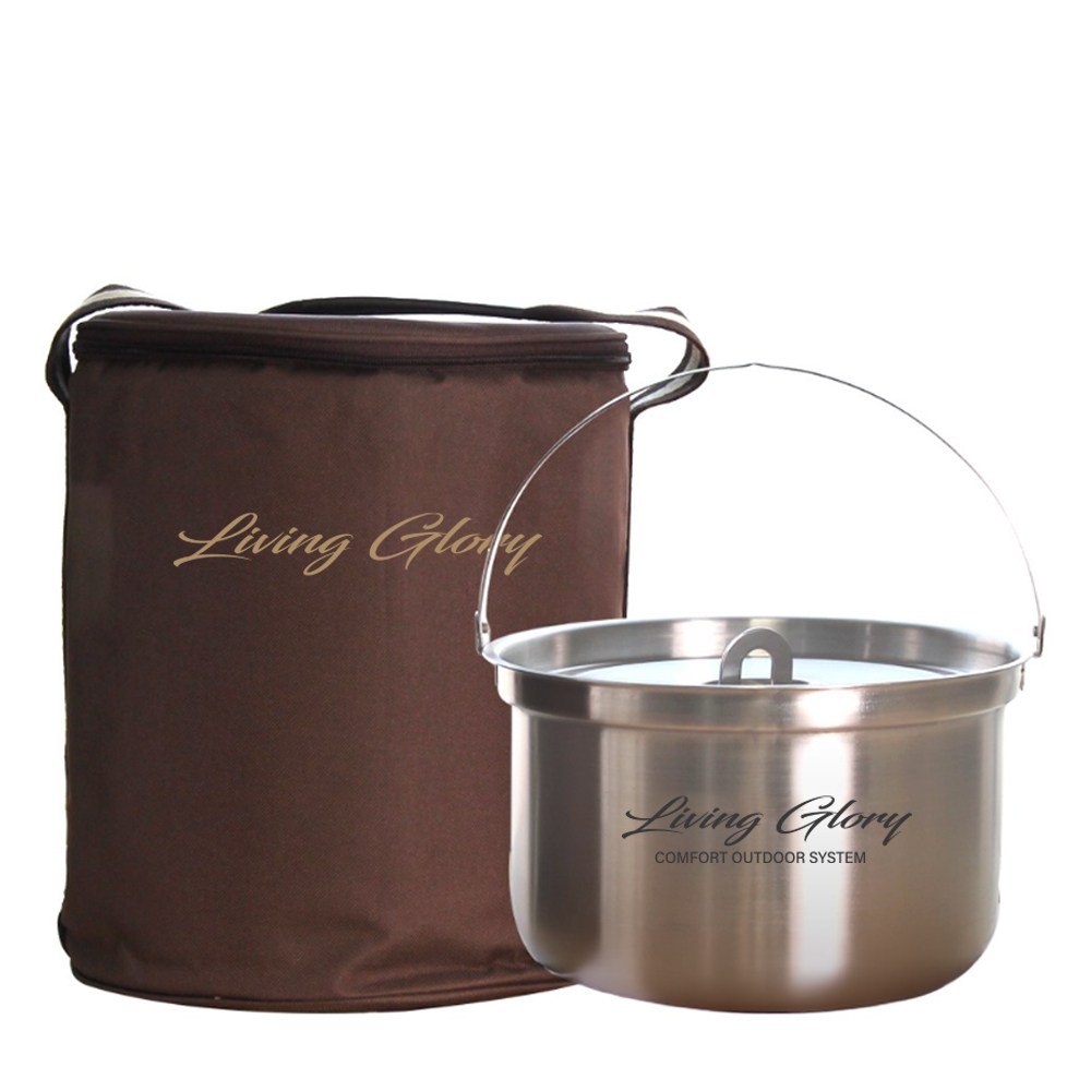 국내생산 리빙글로리 대용량 코펠 가방 세트 통3중 인덕션겸용 IH 캠핑 가족캠핑 메이딘코리아, 1개, 스테인리스 스틸 55,900원