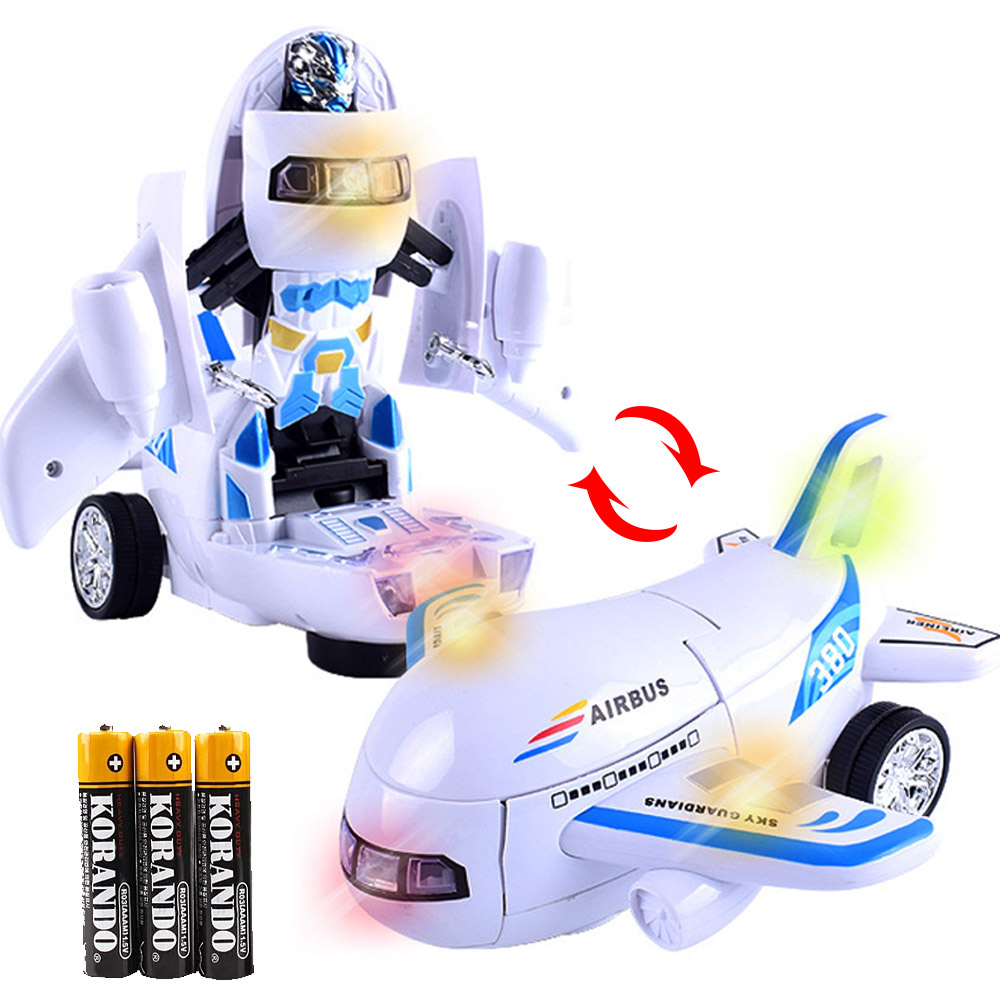 파피앙 자동 변신 전동 비행기 로봇 LED +건전지, 화이트, 1개 9,300원