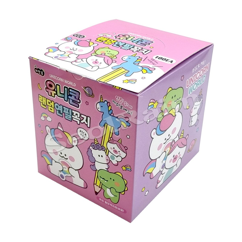 까망콩 연필캡 연필깍지 유니콘 랜덤 연필꼭지 1갑(100개) 45,000원