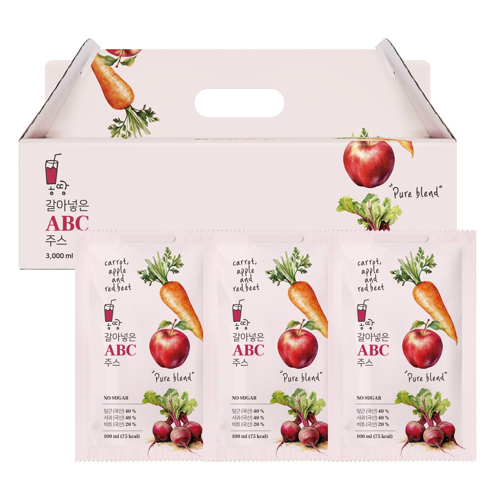 레드비트 사과 당근을 몽땅 갈아넣은 ABC 주스, 30개, 100ml 22,900원
