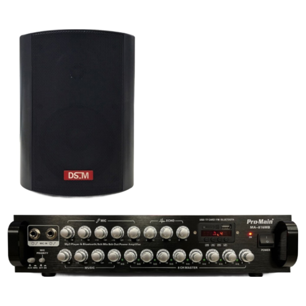 프로메인 MA-816MB 8채널 앰프 800W 출력 매장용앰프 카페앰프 블루투스앰프 DS-520 스피커세트 860,000원