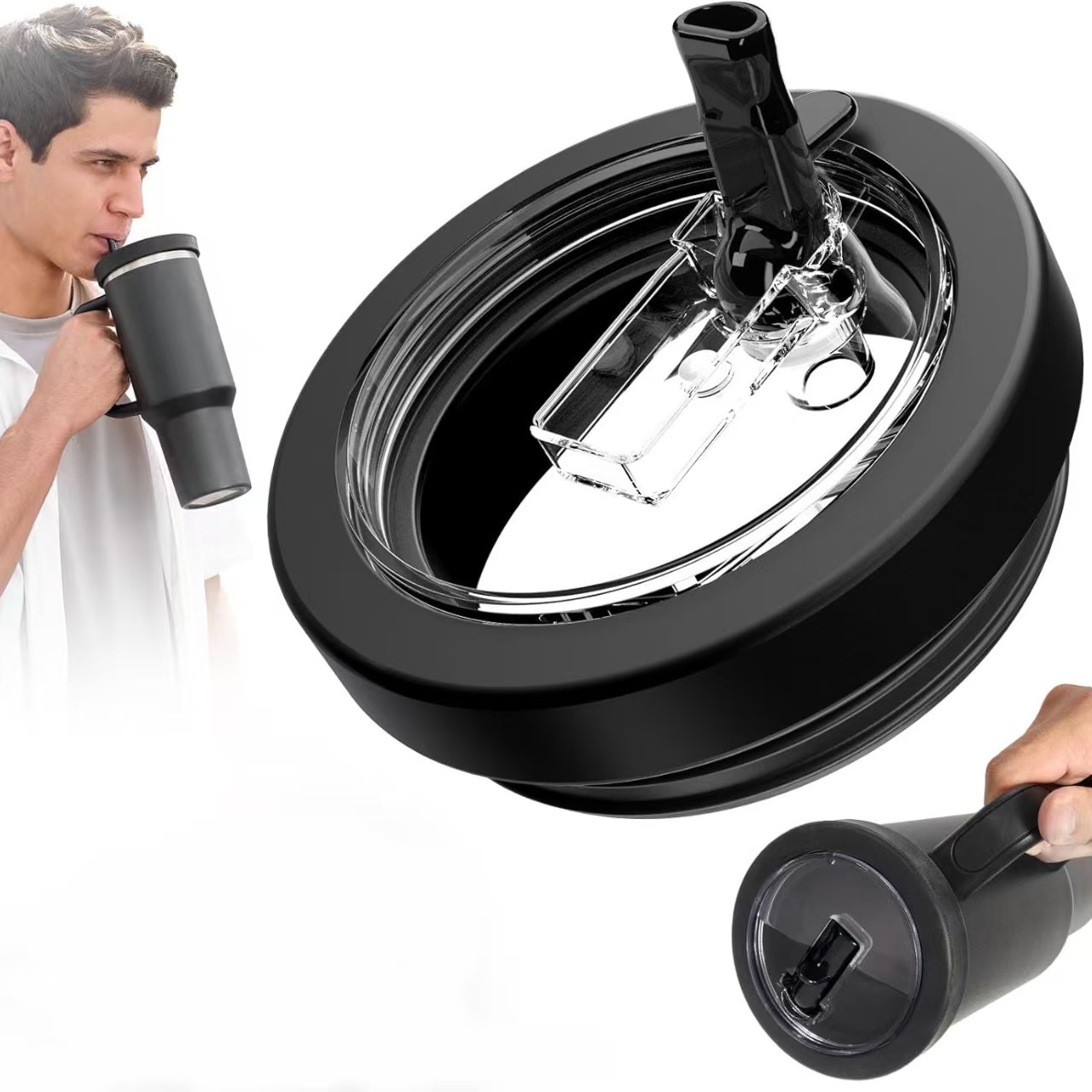 AIDU 텀블러 호환 밀폐뚜껑 1180ml/887ml 대용량 누수 방지 텀블러 뚜껑 교체용, 현재가 8,020원