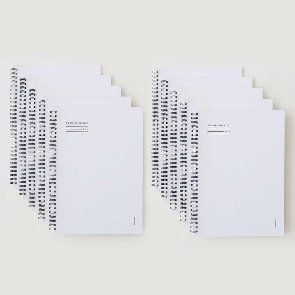 모모팝 더 심플 스프링 노트 B5 3종 라인 화이트, 10개, 단품 18,500원