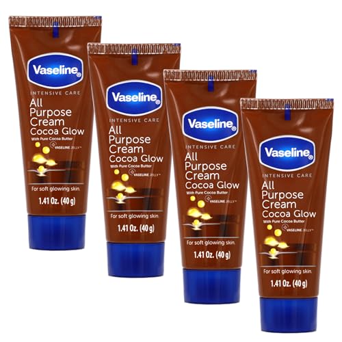 Vaseline All Purpose Cream Cocoa Glow, with Pure Cocoa Butter, 4-Pack, 1.41 FL Oz Each, 4 Tubes 14,080원