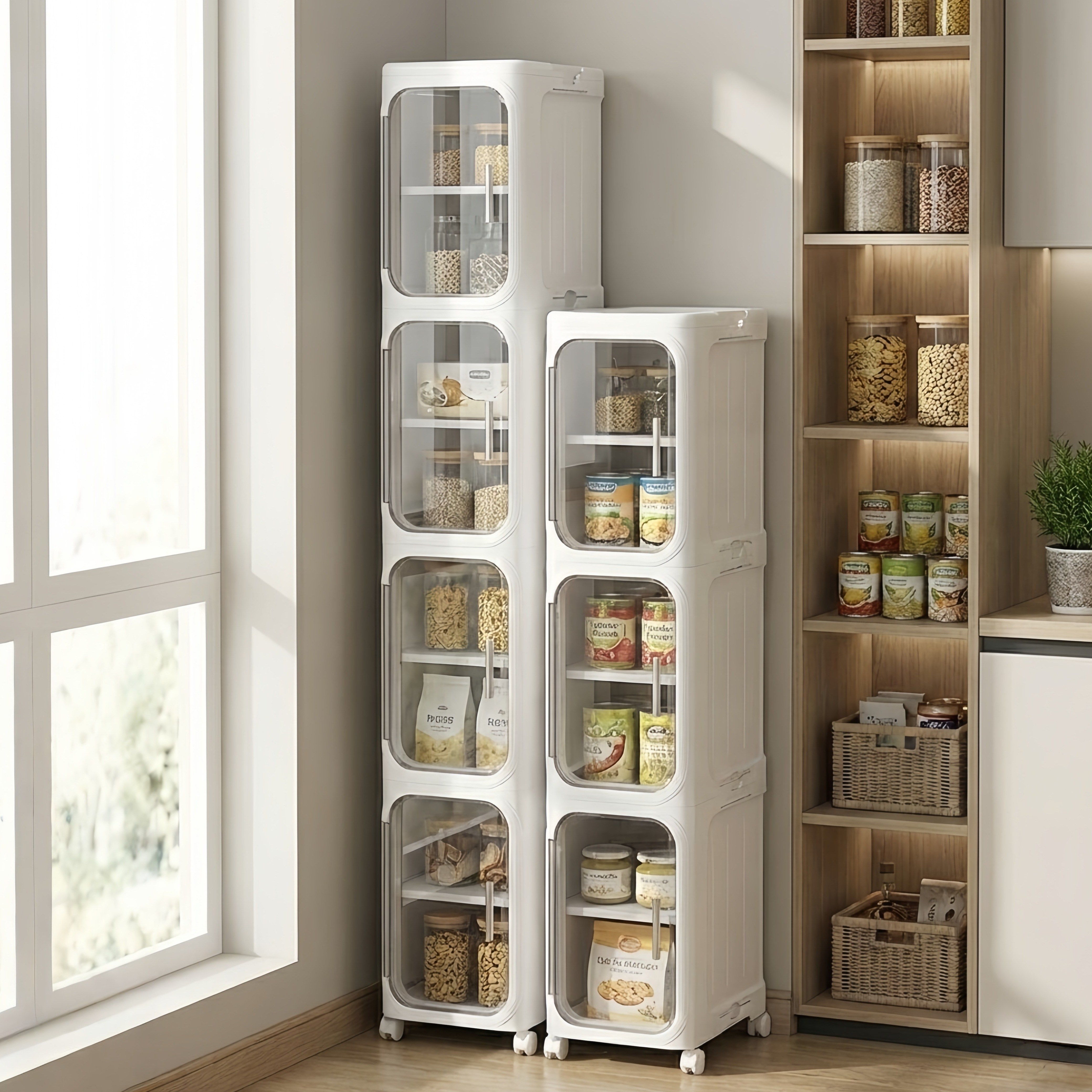 CUBBYCASE 슬림 접이식 틈새수납 바퀴형 다용도 방진 틈새 수납 캐비닛, White 47,800원