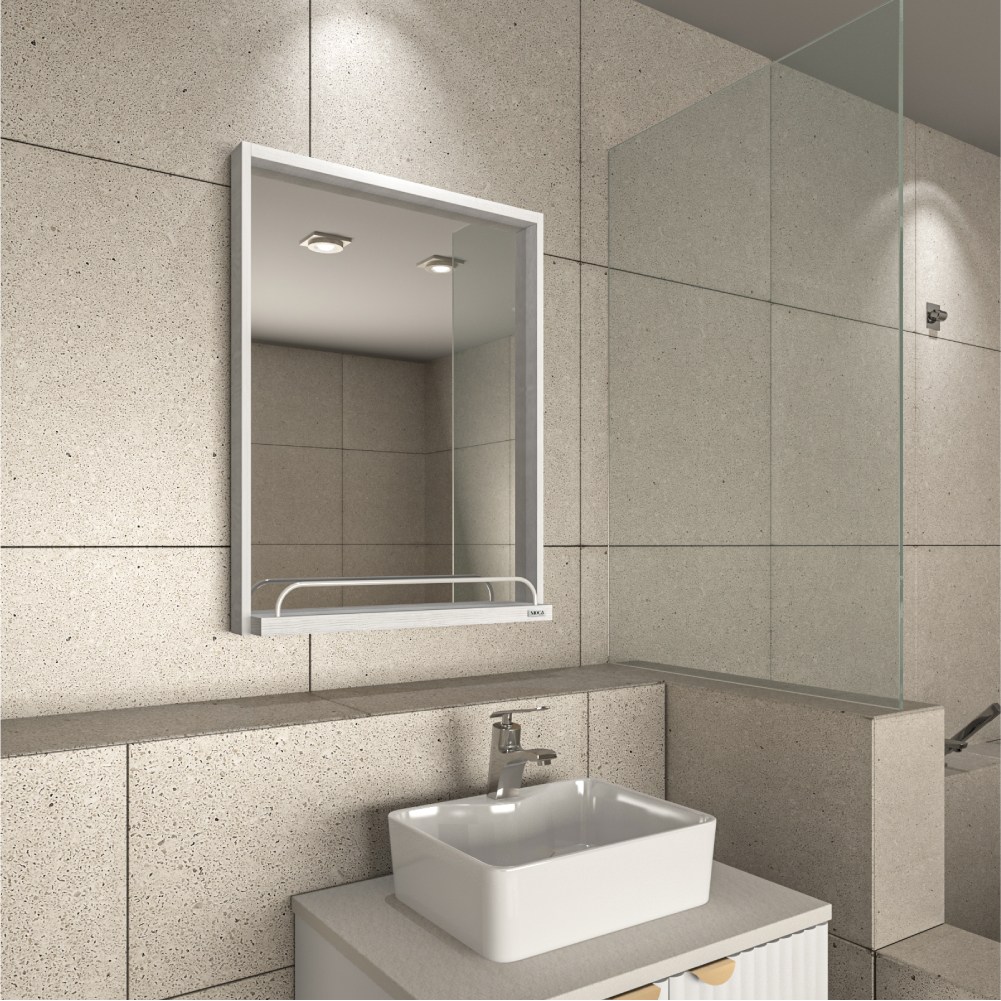 모카바스 화장대 수납 정리 욕실 선반 거울(600x800x120), 화이트 96,000원