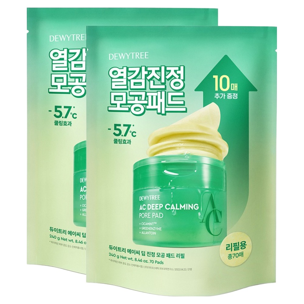 듀이트리 에이씨 딥 진정 모공 패드 리필, 70매입, 240g, 2개 26,410원