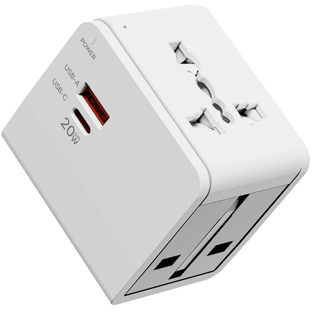 누아트 Gan PD 20W 고속충전 해외 여행용 멀티 어댑터 2포트 C타입 + USB 포트 화이트, 1개 10,900원