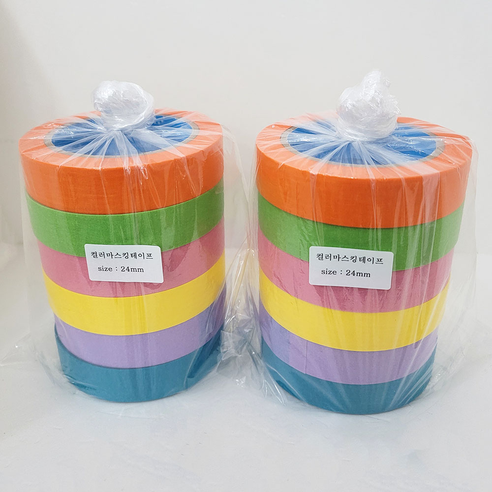 (1세트6개입)파스텔톤 컬러마스킹테이프 24mm x40M 12,700원