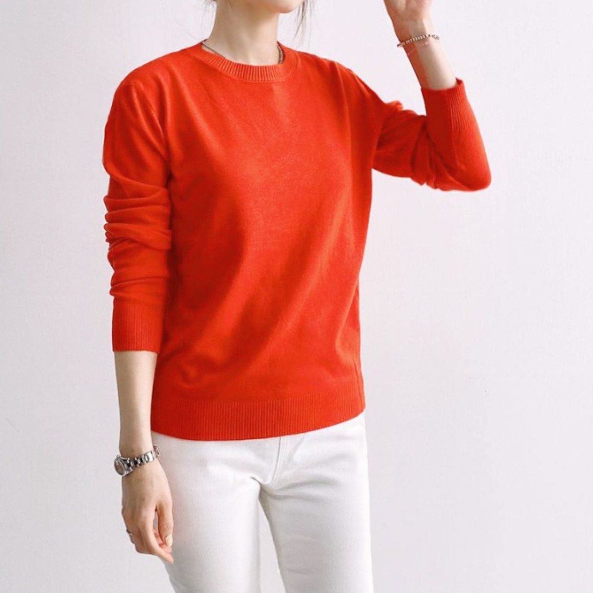 와이제이 국내 당일 발송 캐시미어긴팔니트 17컬러 고급니트 라운드넥 니트티셔츠 빅사이즈 여성긴팔니트 YJKP159 8,500원