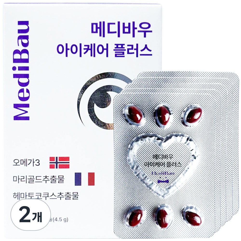 메디바우 아이케어 플러스 강아지 눈영양제 오메가3 루테인 백내장 15,420원