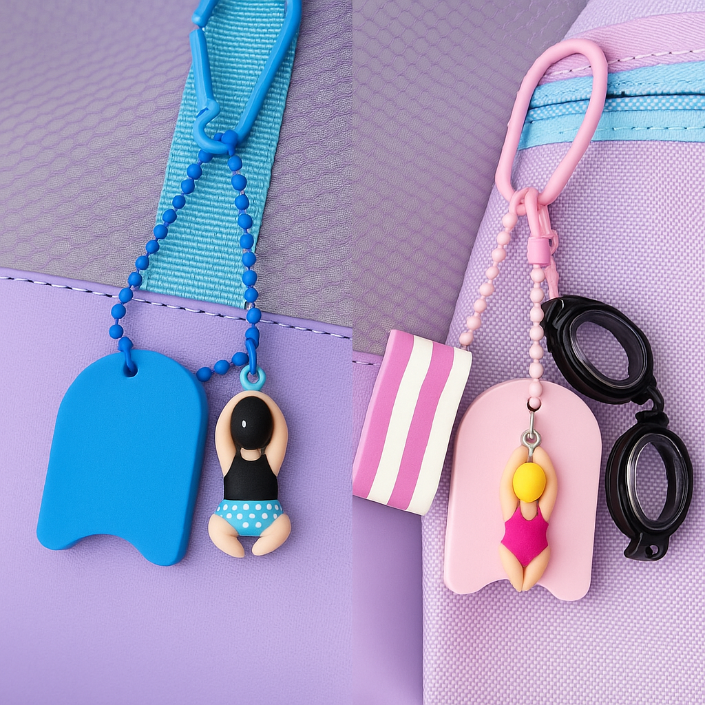 수영 키링 귀영운 미니 수영용품 세트-킥판/풀부이/수경 포함, 1개, 블루 4,900원