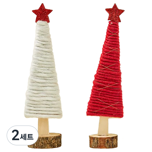 모아룸 크리스마스 인형 테이블 장식 세트, 화이트 레드 트리 세트, 2세트 41,180원