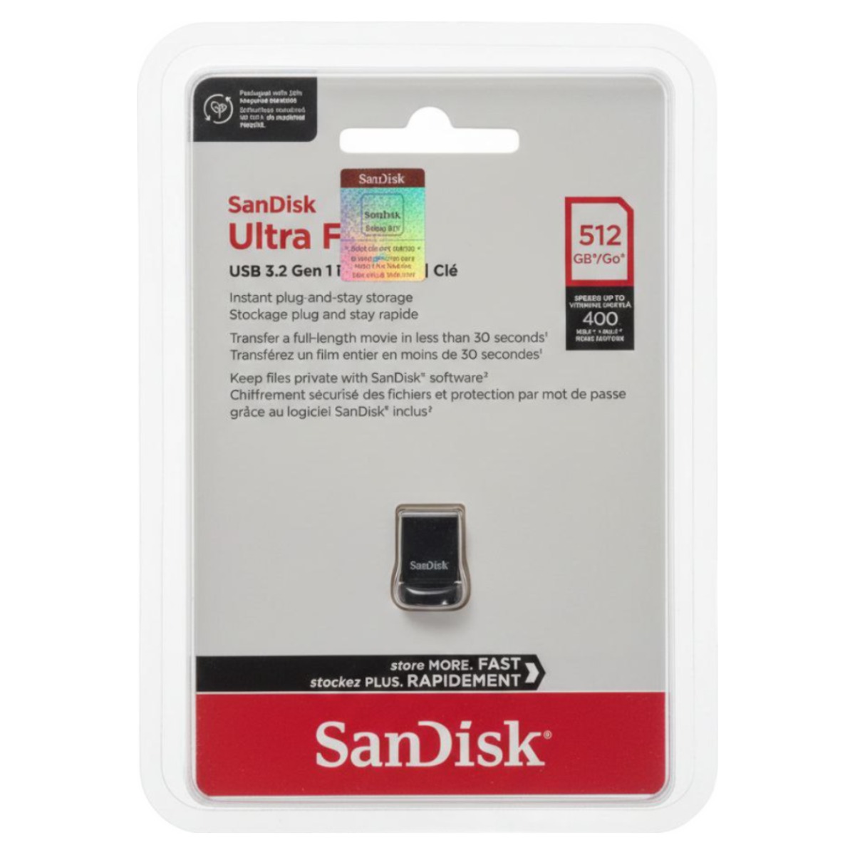 샌디스크 울트라핏 USB 3.2 Gen1 (전송속도 400MB/s이상) 512GB, 1개, 512GB 109,900원