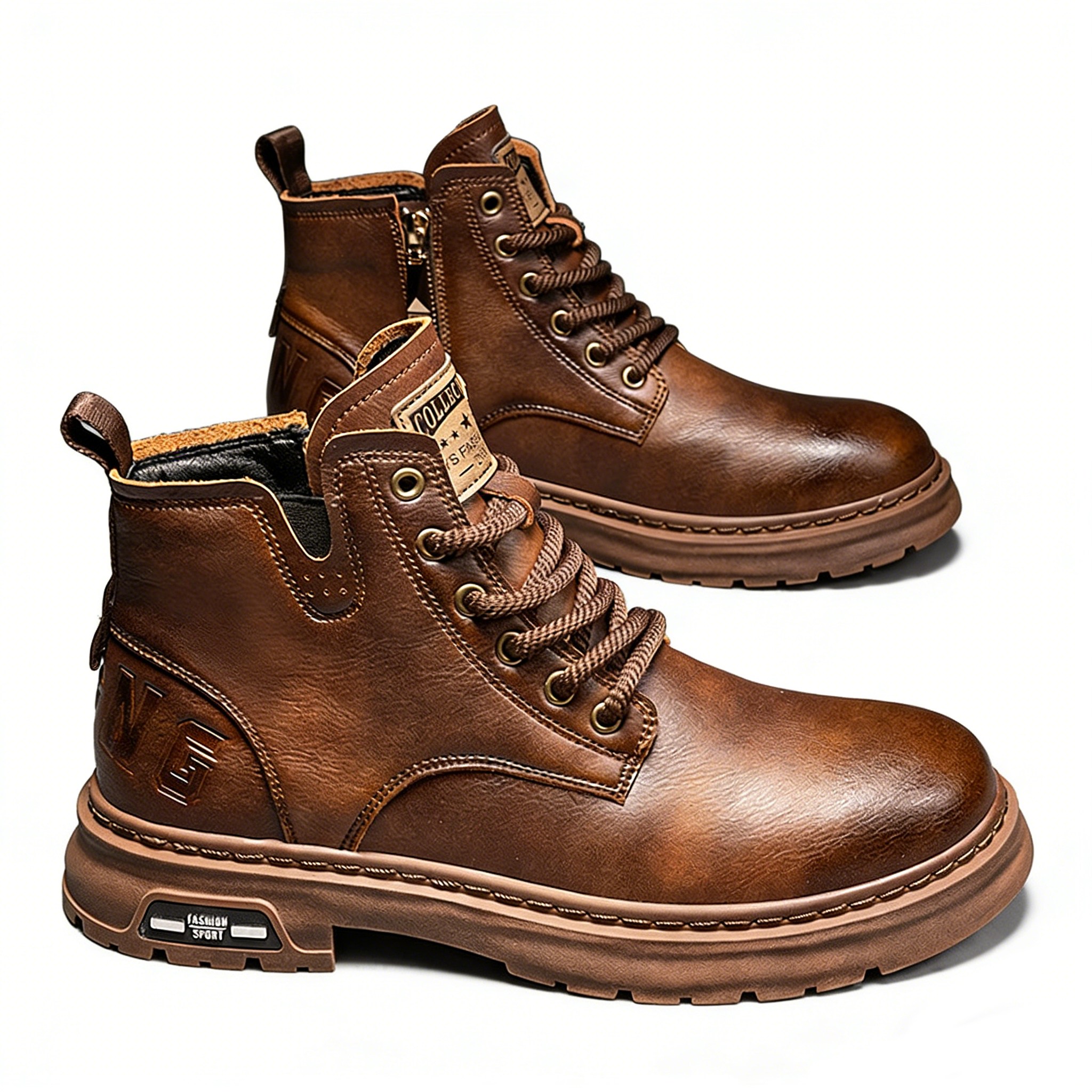 차쿠 남성 가을 겨울 하이탑 가죽 워커 빈지티 카고화 작업 아웃도어 전술화 캐주얼 워커 27,800원