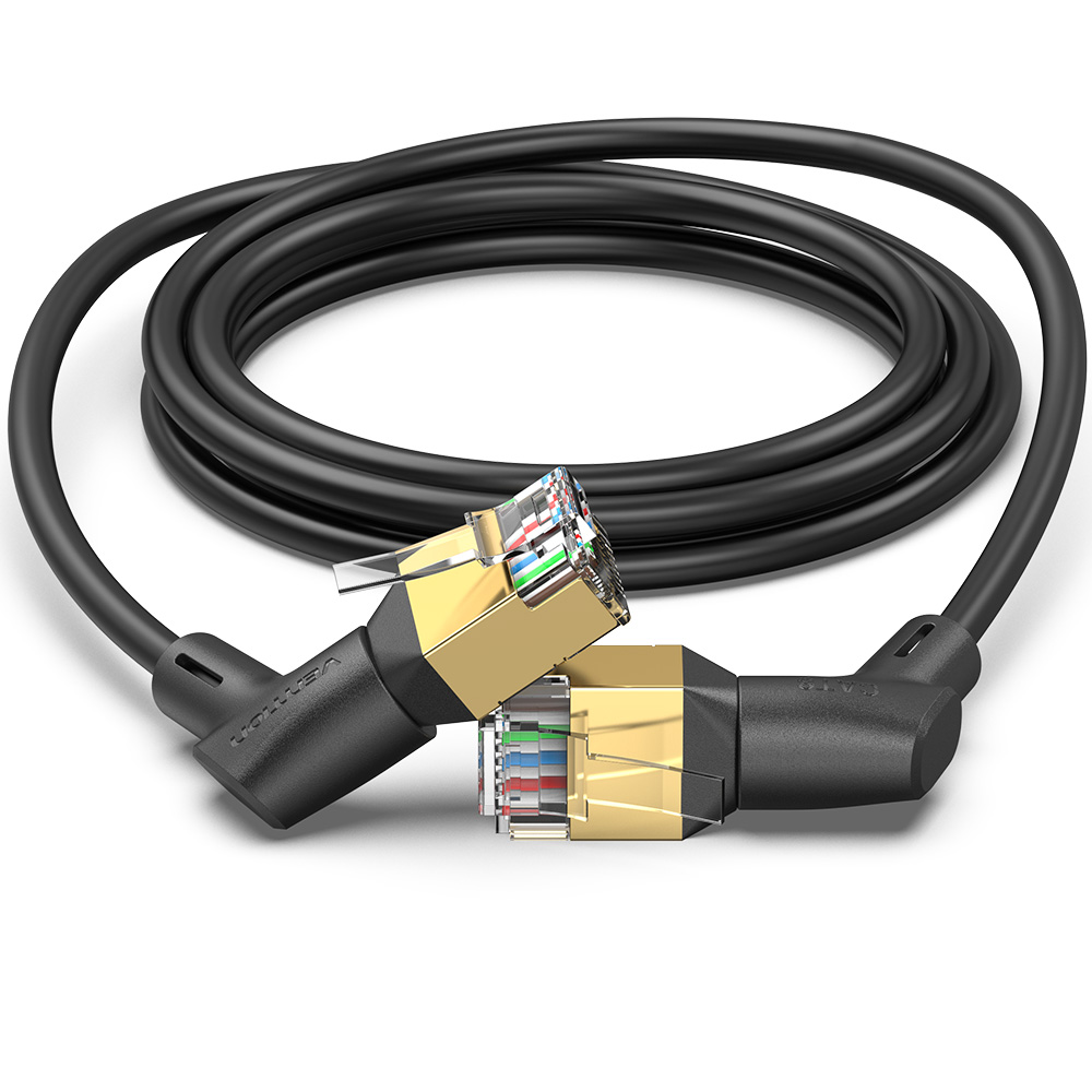 벤션 CAT8 기가 랜선 초고속 인터넷 360도 회전 꺽임형 랜케이블, 블랙, 1개, 0.5m 8,730원