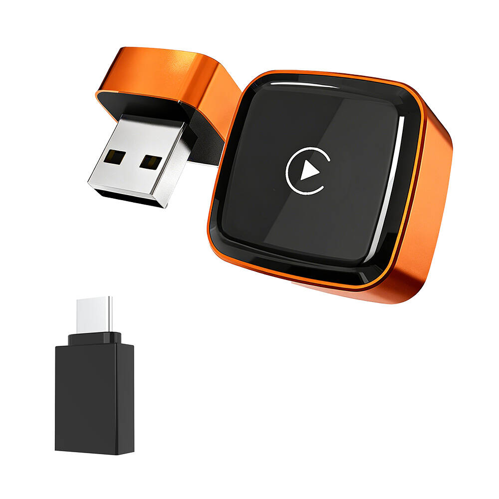 에브리핏 차량용 초슬림 미니 2IN1무선 카플레이 안드로이드 오토 호환 어댑터, 오렌지, CA-29, 현재가 47,600원