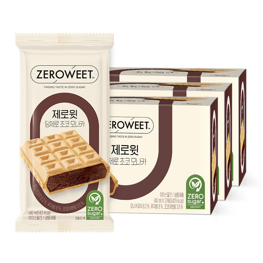 [본사직영] 펄세스 제로윗 당제로 아이스크림 초코 모나카, 9개, 140ml 20,900원