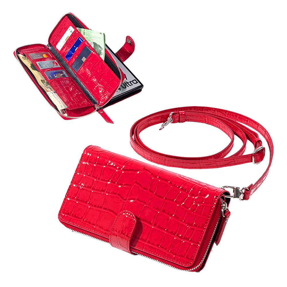 BonAtti HERES 천연소가죽 악어 지퍼 지갑 갤럭시 Z폴드7 6 5 4 케이스+긴 크로스 줄 102,900원