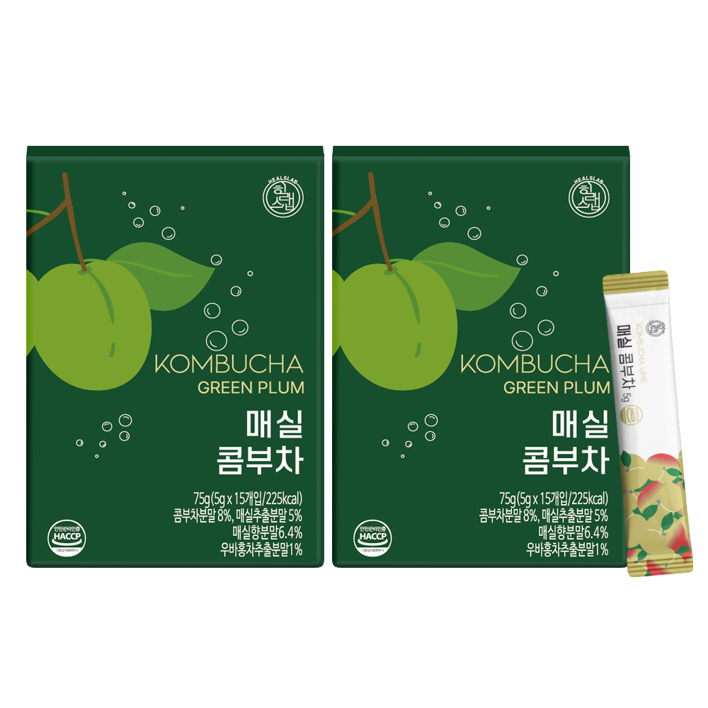 힐스랩 콤부차 매실, 2개, 15개입, 5g 11,900원