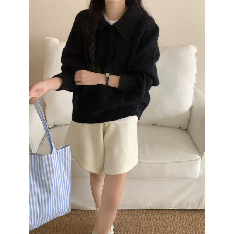 KDNC 여성 데일리 베이직 반오픈 카라 꽈배기 긴팔 니트 22,900원