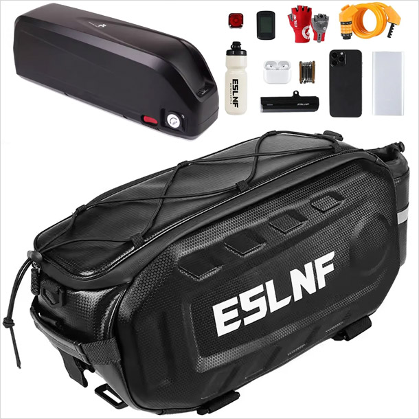[RCM] 하드쉘 전기자전거 방수 짐받이 가방 배터리가방 - 내부길이 40cm, 블랙, 1개 27,500원