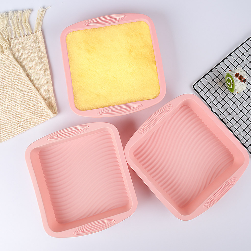 이홈베이킹 짱짱한 실리콘몰드 사각베이킹팬 4호, 1개, 핑크 7,000원