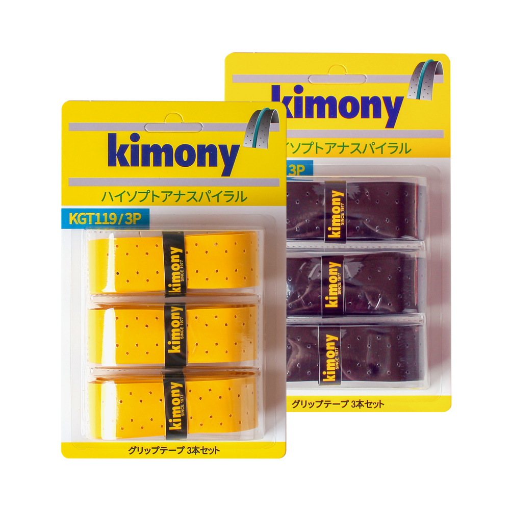 키모니 하이소프트 홀 스파이럴 배드민턴 그립 KGT119 2종 x 3p 세트, 옐로우, 블랙, 1세트 12,820원
