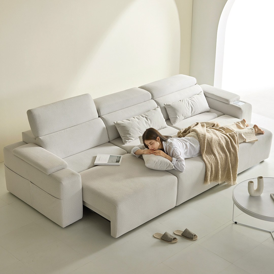 까르엠가구 4인용 타이보텍스 우퍼형 모션 소파 리클라이너 슬라이딩 패브릭 쇼파 C_223 1,791,000원