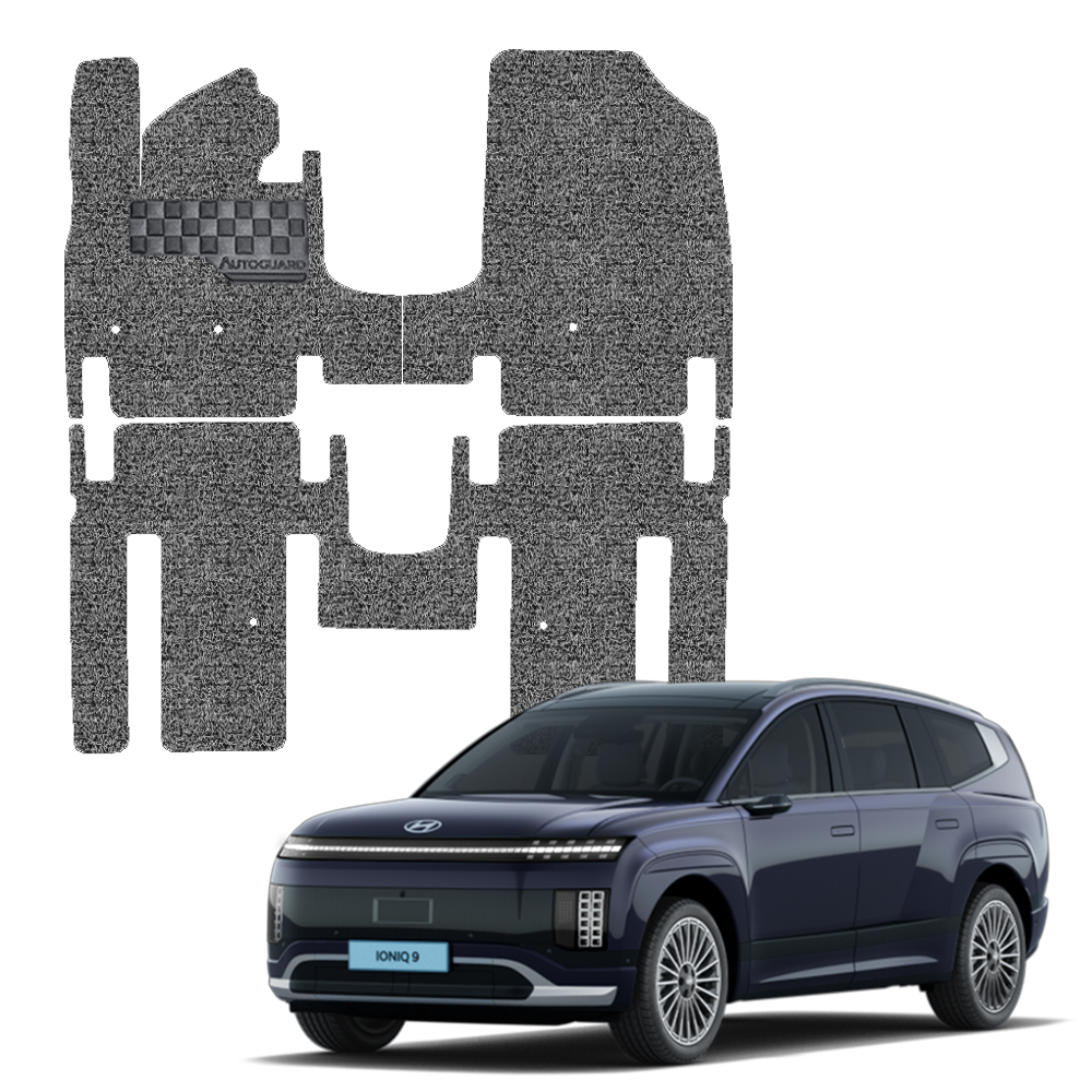 오토가드 체커보드 와이드 발판 자동차 확장형 1열 + 2열 코일매트 세트, 그레이, 아이오닉9 6인승 스위블 시트 2025.3~ 59,900원