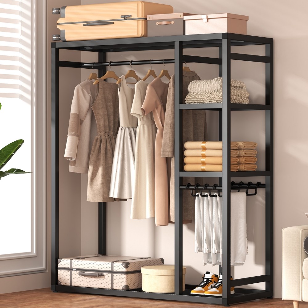 바이앳올 철제 스탠드 옷걸이 수납장 옷장 드레스룸 시스템 행거 BYH-01, 블랙 39,500원