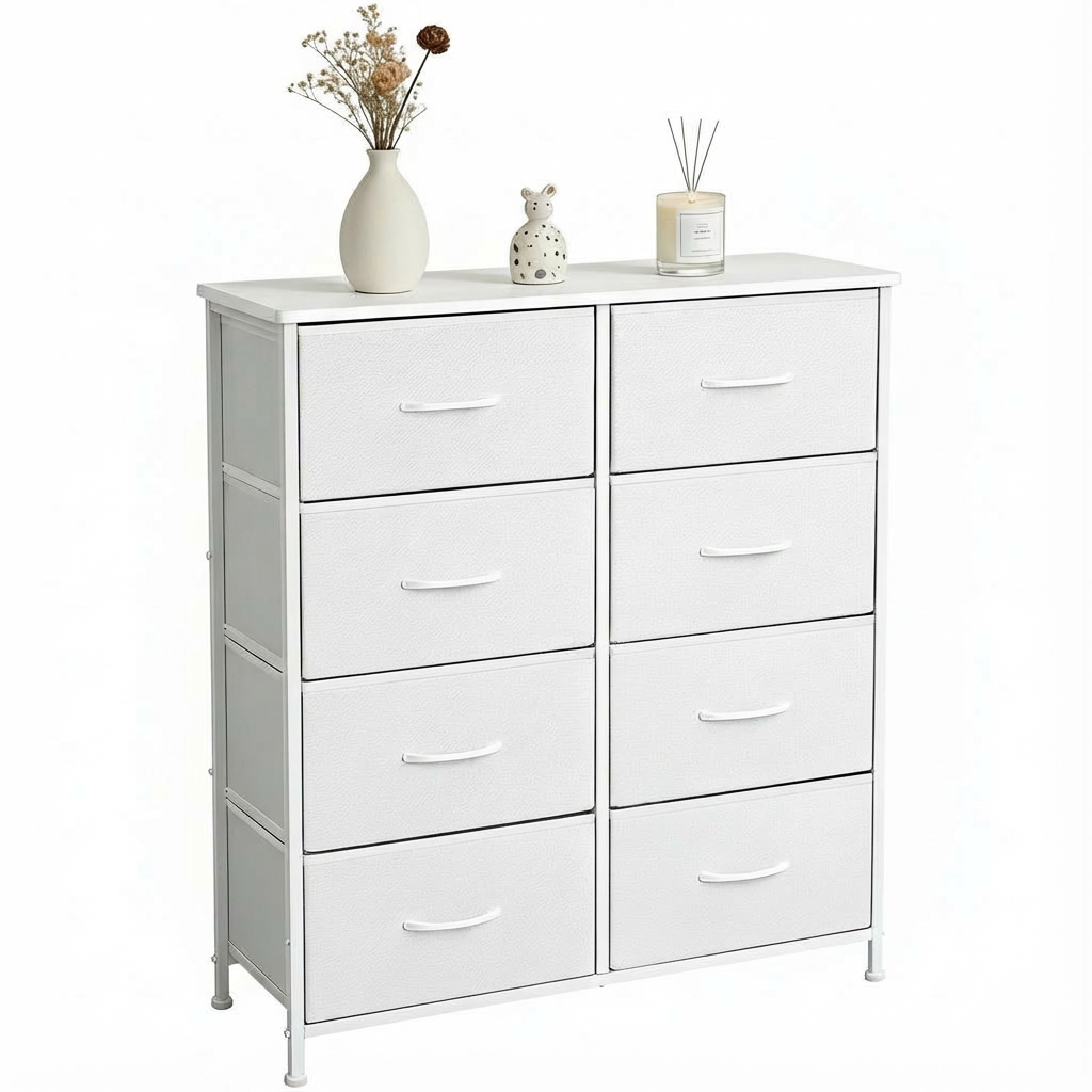 패브릭 서랍장 4단8서랍 다용도수납장 모던 거실수납장, 화이트 79,900원